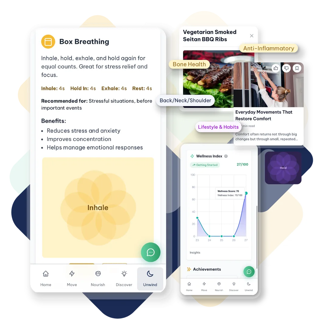 apo app showing guided relaxation and on-demand tools